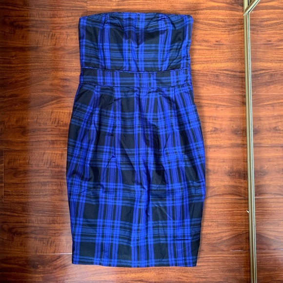 Ben Sherman Dresses & Skirts - NWT Ben Sherman Strapless Blue Plaid Dress